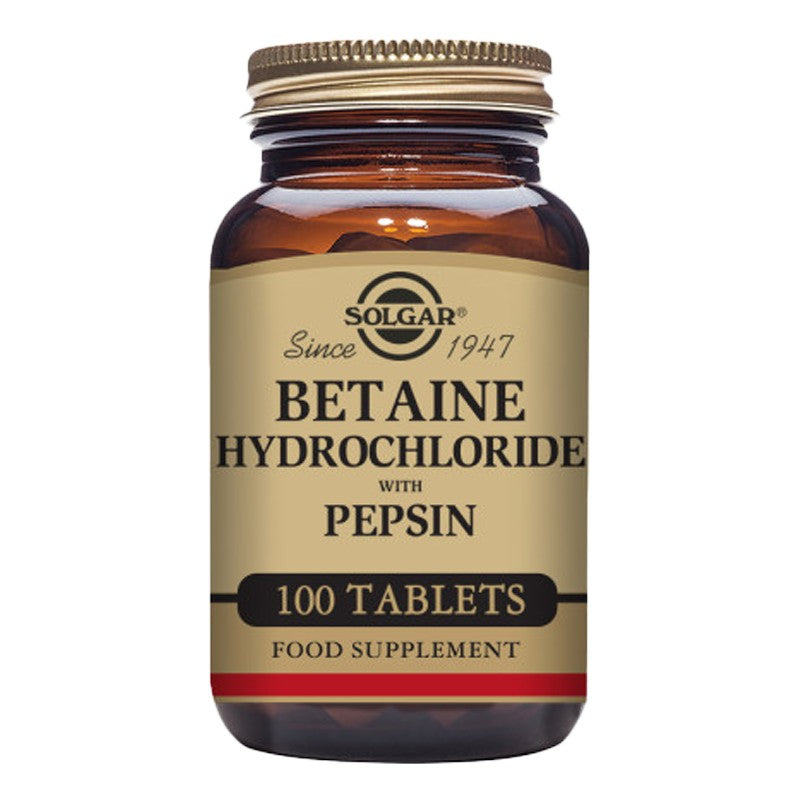 Solgar Betaine Hydrochloride with Pepsin 100 Tablets