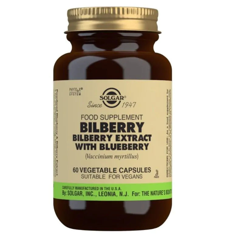Solgar Bilberry Berry Extract with Blueberry 60 Veg Capsules