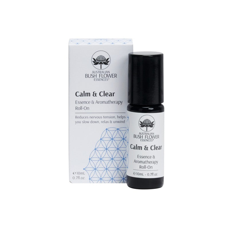 Australian Bush Flower Essences Calm & Clear Essence and Aromatherapy Roll-On 10ml