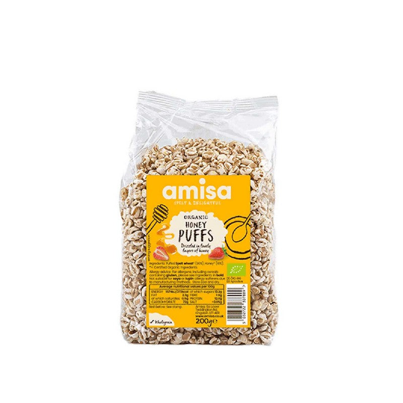 Amisa Organic Spelt honey Puffs with Honey 200g