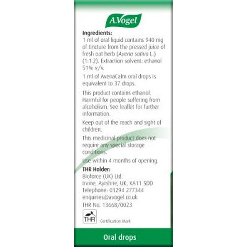 A.Vogel Avenacalm Avena Sativa Oral Drops 50ml