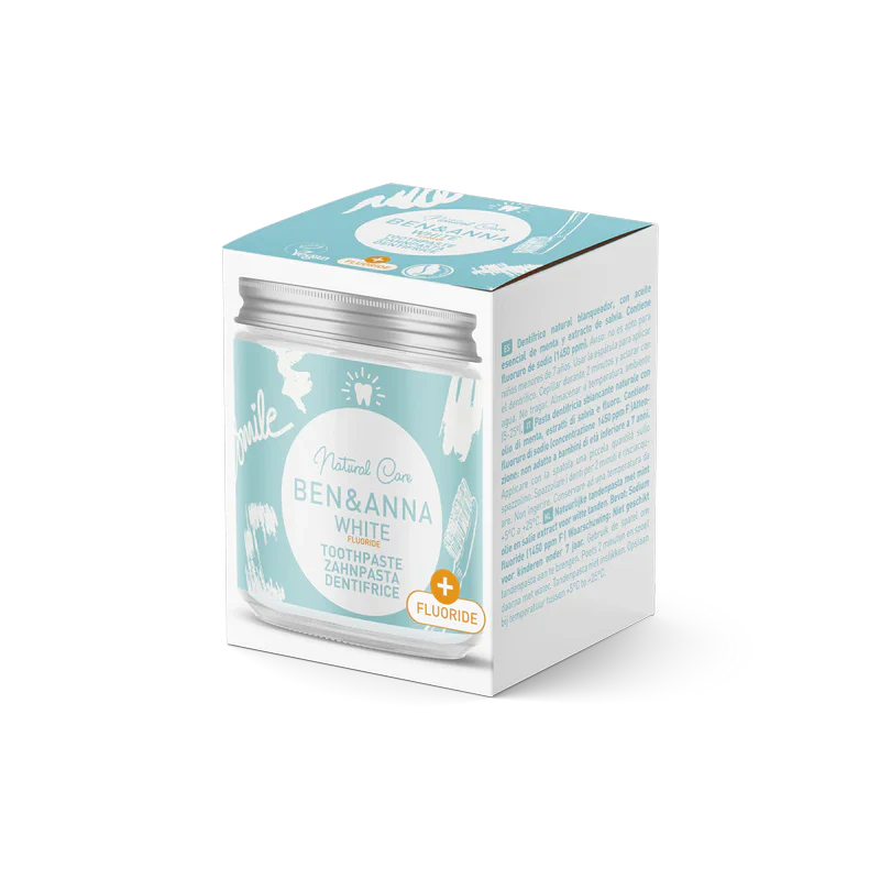 Ben & Anna Toothpaste (Jar) - White (With Fluoride) 100ml