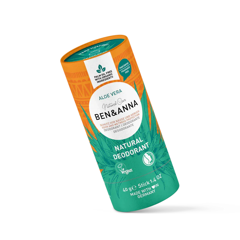 Ben & Anna Natural Deodorant Aloe Vera (Fragrance Free) (Paper Tube) 40g