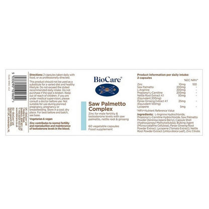 BioCare Saw Palmetto Complex 60 Capsules