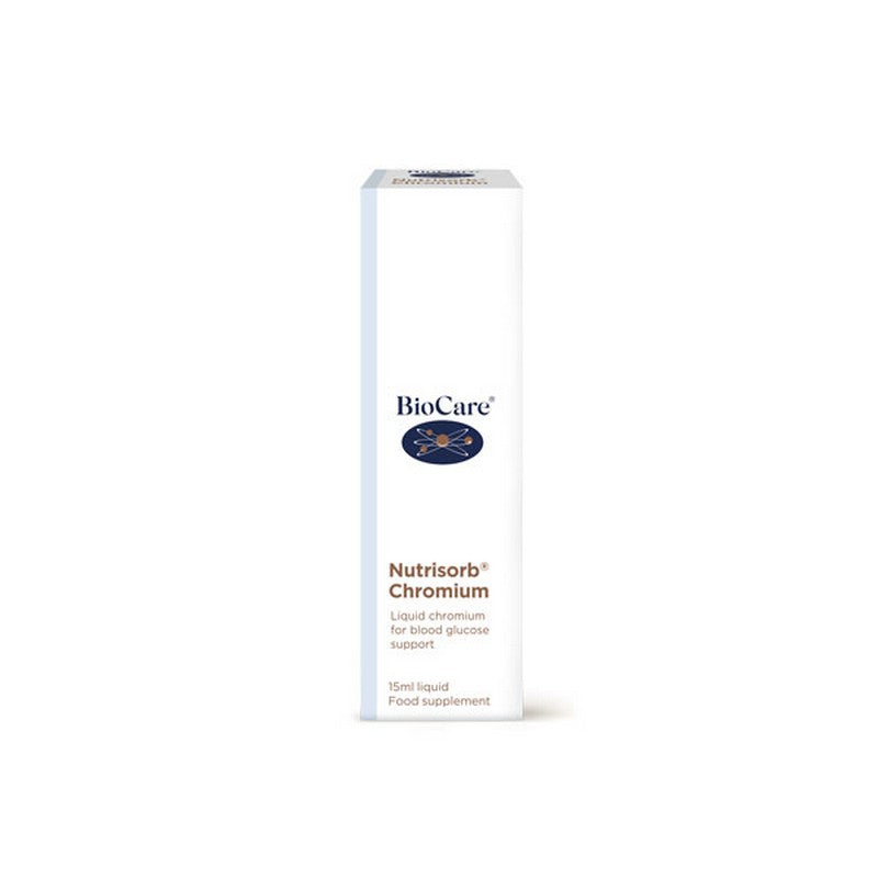 BioCare Nutrisorb Chromium supplement box on a white background