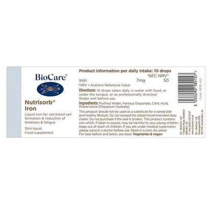BioCare Nutrisorb® Iron 15ml