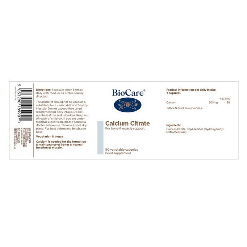 BioCare Calcium Citrate  90 Capsules