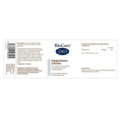 BioCare Magnesium Citrate 90 Capsules
