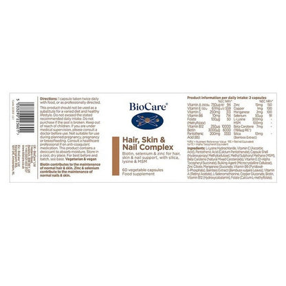 BioCare Hair, Skin & Nail Complex 60 Capsules