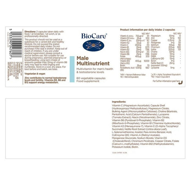 BioCare Male Multinutrient 60 Capsules