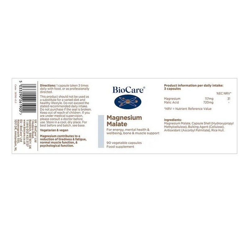 BioCare Magnesium Malate 90 Capsules