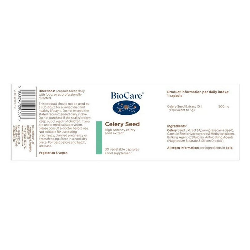 BioCare Celery Seed 30 Capsules