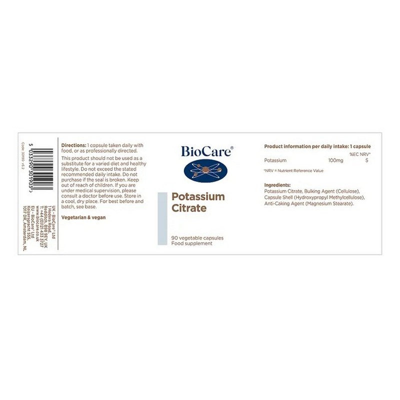 BioCare Potassium Citrate 90 Capsules