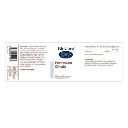 BioCare Potassium Citrate 90 Capsules