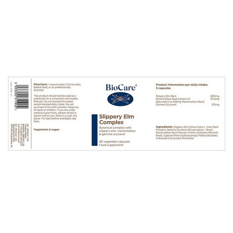 BioCare Slippery Elm Complex 90 Capsules