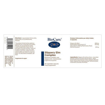 BioCare Slippery Elm Complex 90 Capsules