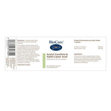 BioCare Acetyl Carnitine & Alpha Lipoic Acid 30 Capsules