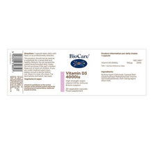 BioCare Vitamin D3 4000iu 30 Capsules