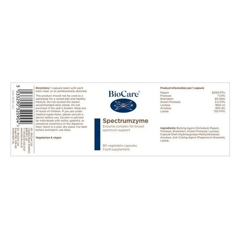 BioCare Spectrumzyme (Enzyme Complex) 90 Capsules