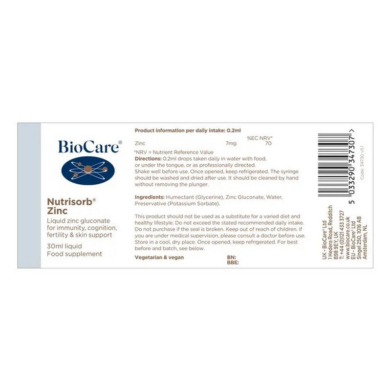 BioCare Nutrisorb Zinc 30ml