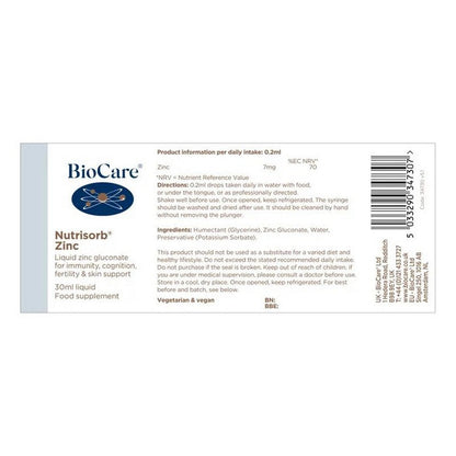 BioCare Nutrisorb Zinc 30ml