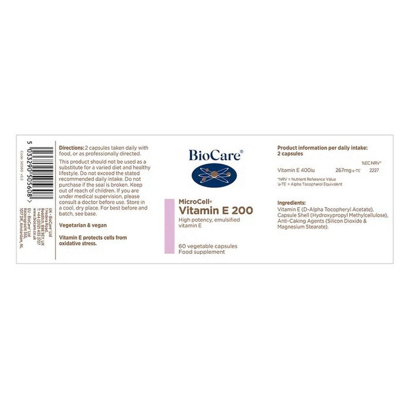 BioCare MicroCell® Vitamin E 200iu 60 Capsules