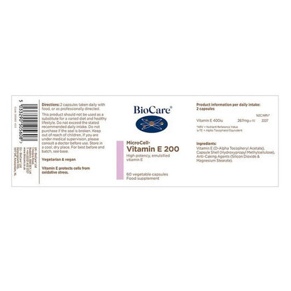 BioCare MicroCell® Vitamin E 200iu 60 Capsules