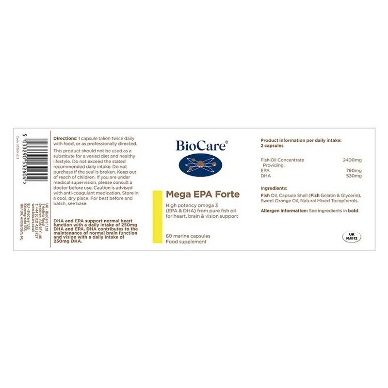 BioCare Mega EPA Forte (Omega-3 Fish Oil)