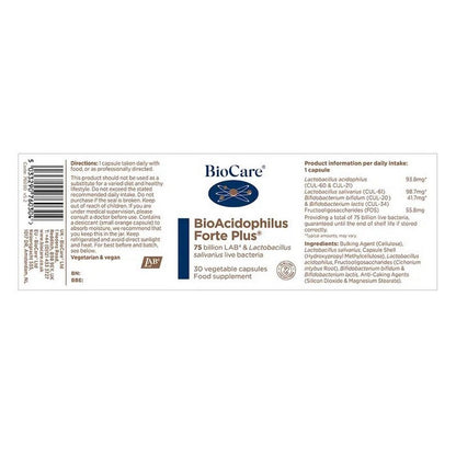 BioCare BioAcidophilus Forte Plus 30 Capsules