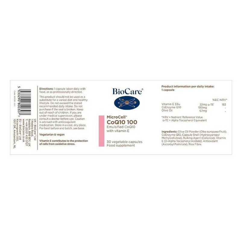 BioCare MicroCell CoQ10 100 30 Capsules