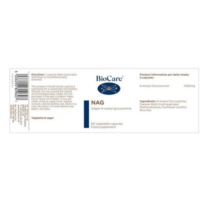 BioCare NAG (NAcetyl Glucosamine) 60 Capsules