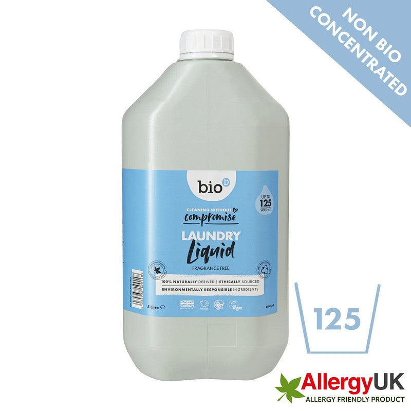 Bio-D Fragrance Free Laundry Liquid - 5 Litre