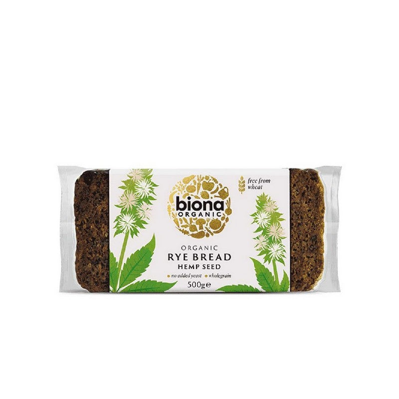 Biona Organic Rye Bread - Hemp Seed - 500g