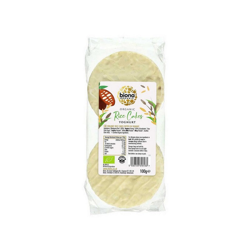 Biona Organic Yoghurt Coated Rice Cakes 100g
