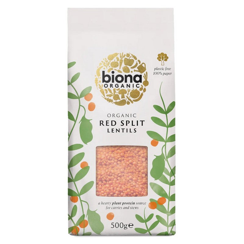 Biona Organic Red Split Lentils 500g