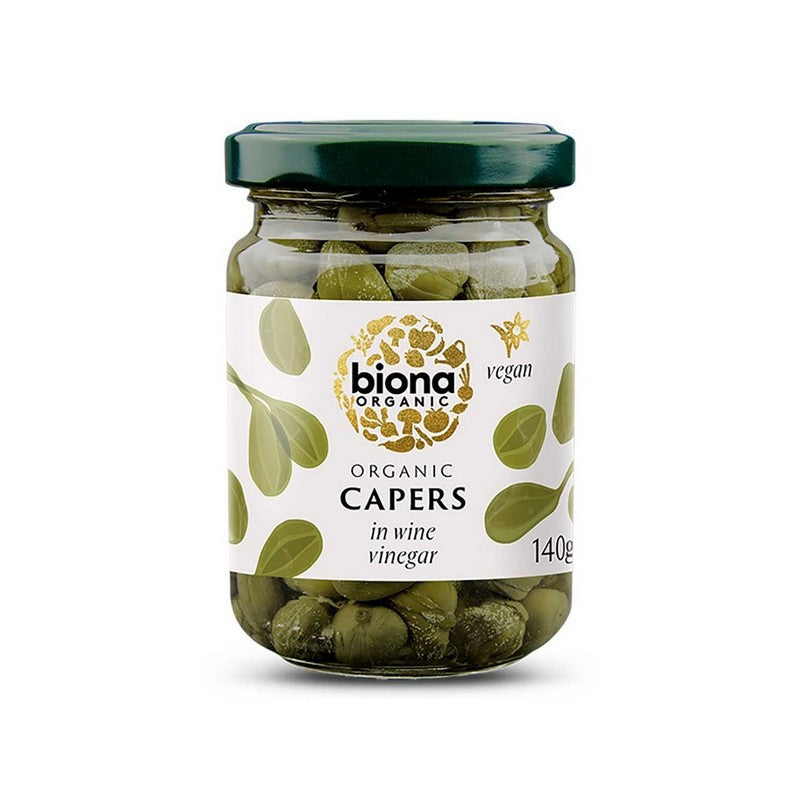 Biona Capers in Wine Vinegar Organic 140g