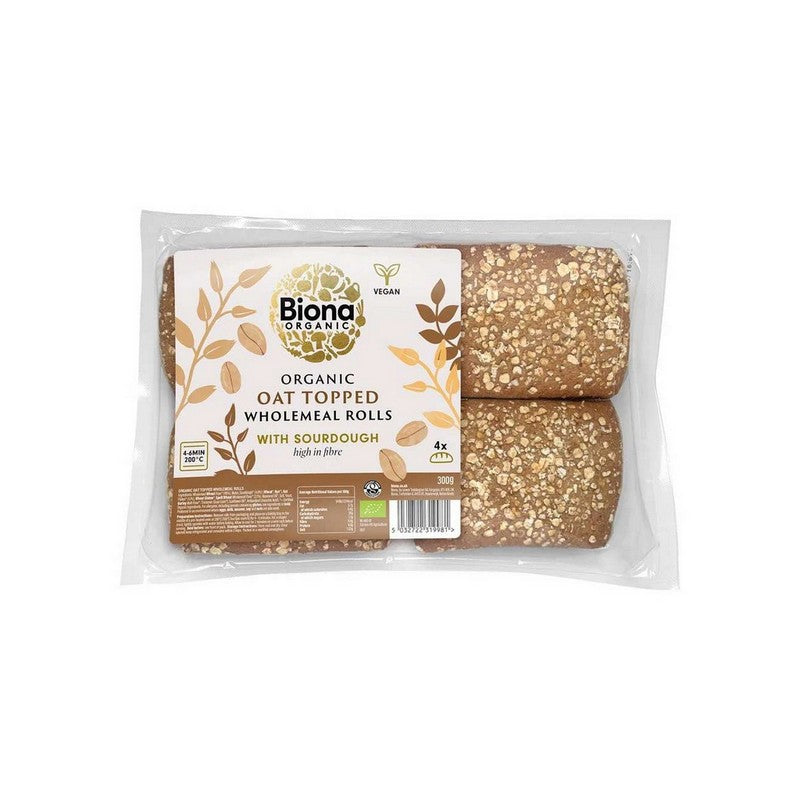 Biona Organic Oat Topped Wholemeal Rolls  300g