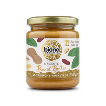 Biona Organic Peanut Butter Crunchy Unsalted 250g