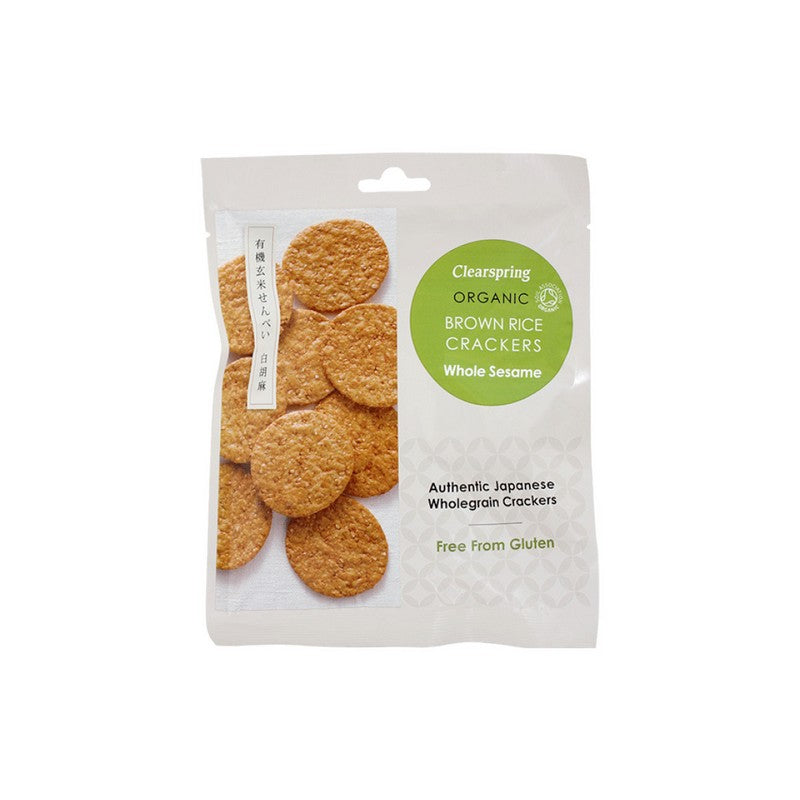 Clearspring Organic Rice Crackers - Whole Sesame 40g