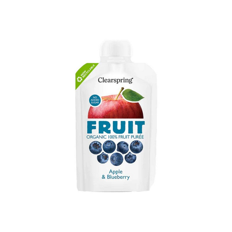 Clearspring Organic FRUIT 100% Fruit Puree - Apple & Blueberry 100g