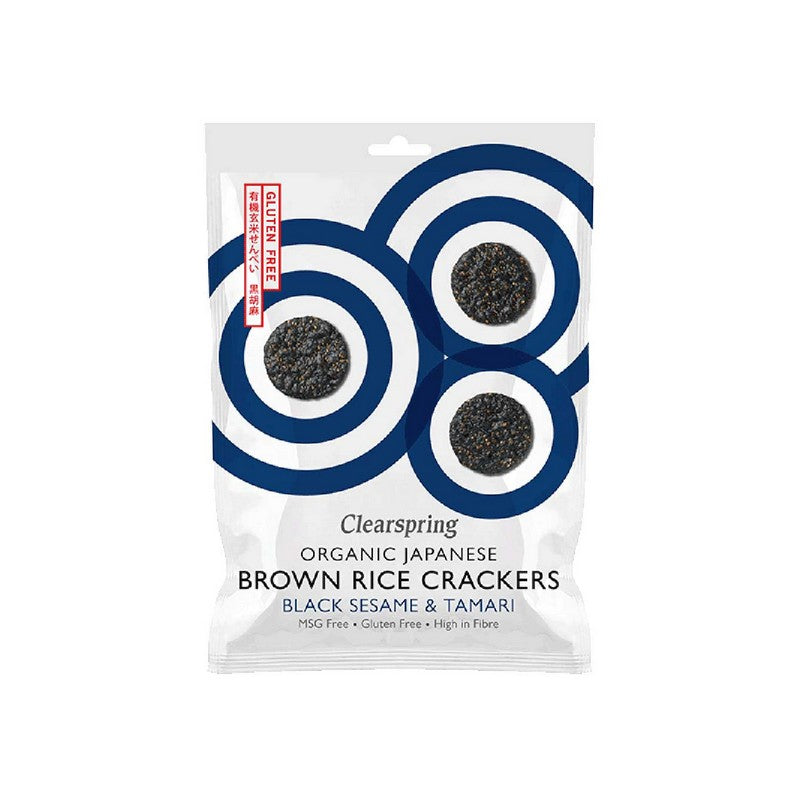 Clearspring Organic Brown Rice Crackers - Black Sesame 40g
