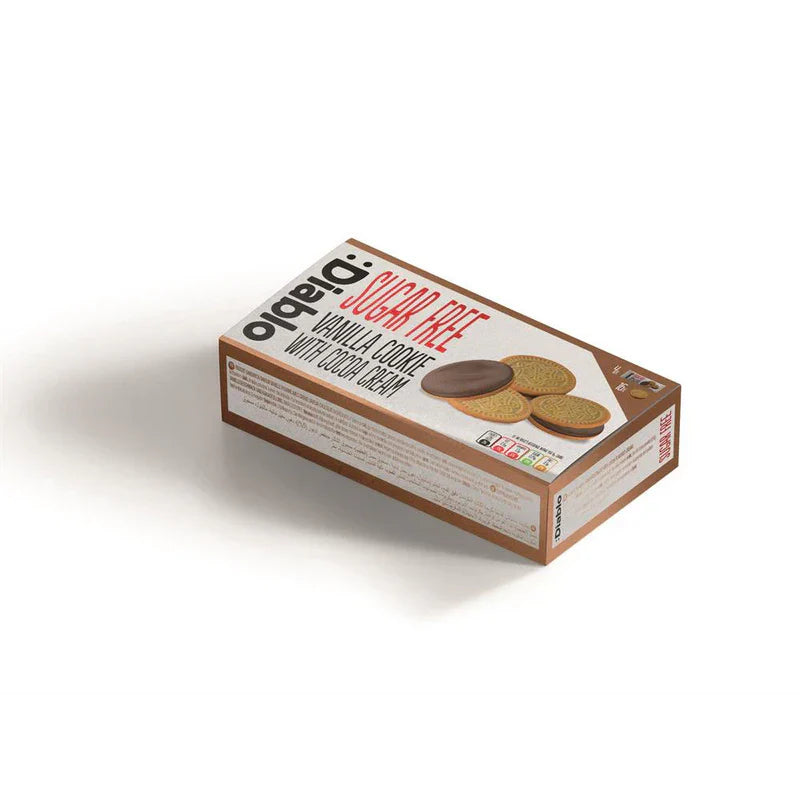Diablo Sugar Free Vanilla Sandwich Cookies Box 176g