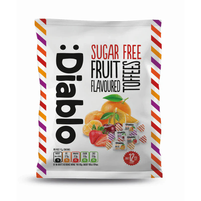 Diablo Sugar Free Fruit Flavoured Toffee Sweets bag 75g