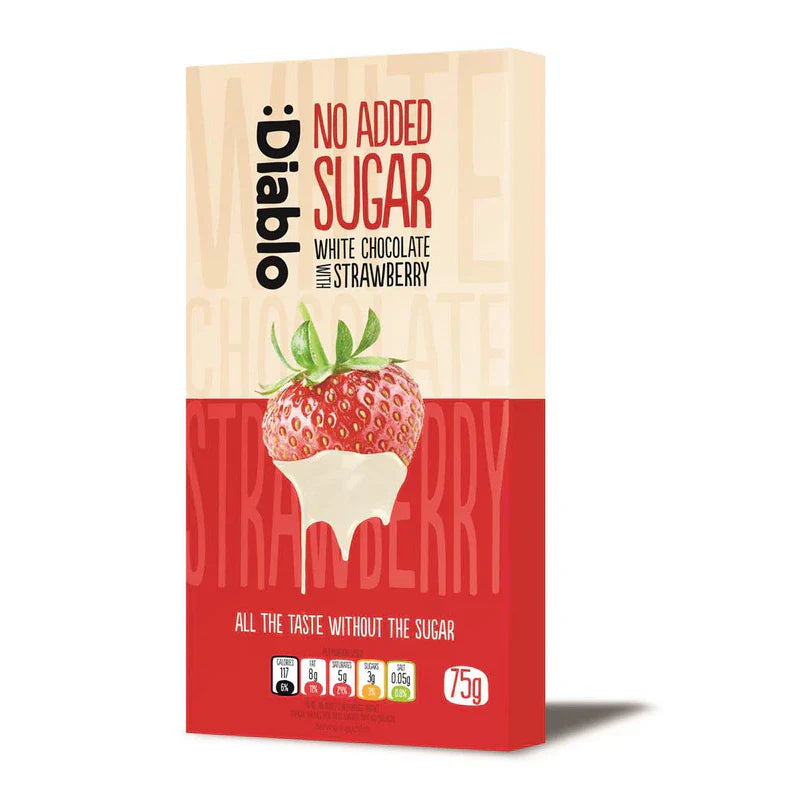 Diablo White Chocolate Bar with Strawberry 75g