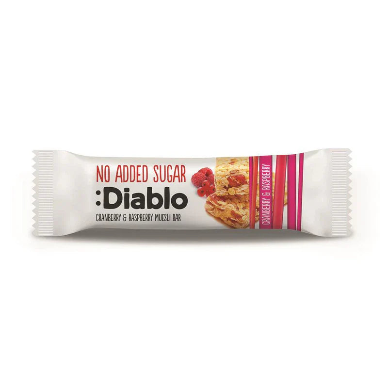 Diablo Sugar Free Cran & Rasp Muesli Bar 30g