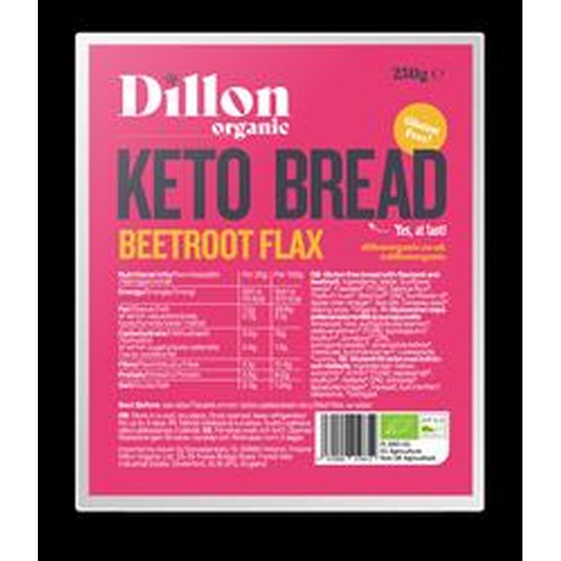 Dillon Organic Beetroot Flax Keto Bread 250g
