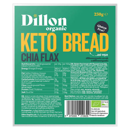 Dillon Organic Chia Flax Keto Bread 250g