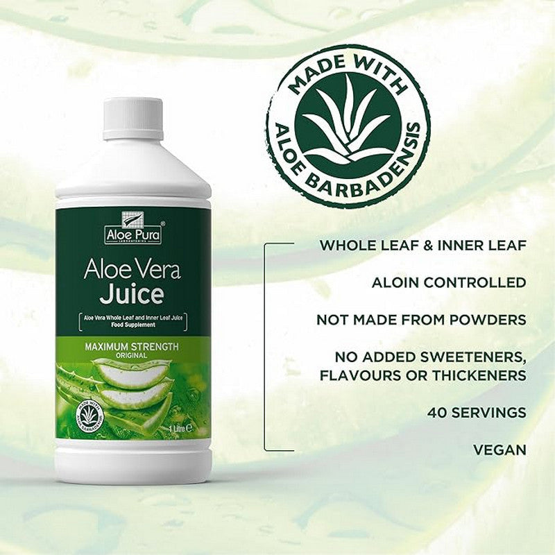 Aloe Pura Aloe Vera Juice Max Strength 1000ml