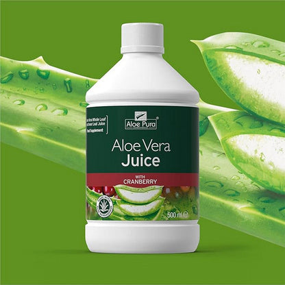 Aloe Pura Aloe Vera Juice Max Strength Cranberry 500ml
