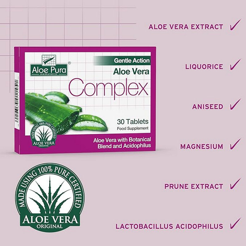 Aloe Pura  Aloe Vera Gentle Action Complex 30 Tablets
